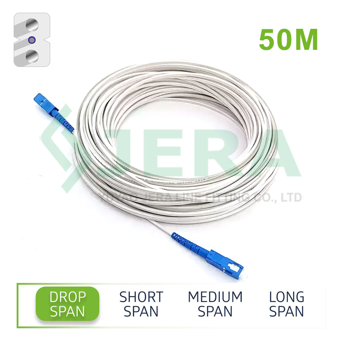 1 کور SC/UPC ډراپ کیبل پیچ کارډ 50M