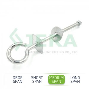 Pole Pigtail hook bolt, PB-12-350