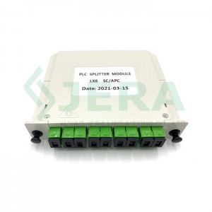 FTTH kaset PLC splitter 1×8 SC/APC