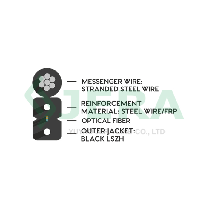 FTTH fiber optic drop cable 2 fibers