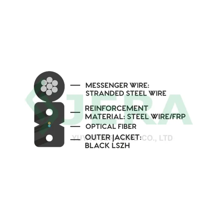 FTTH fiber optic drop cable 2 fibers