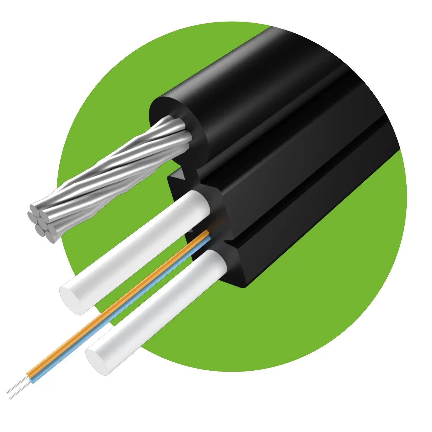 FTTH fiber optic drop cable 2 fibers