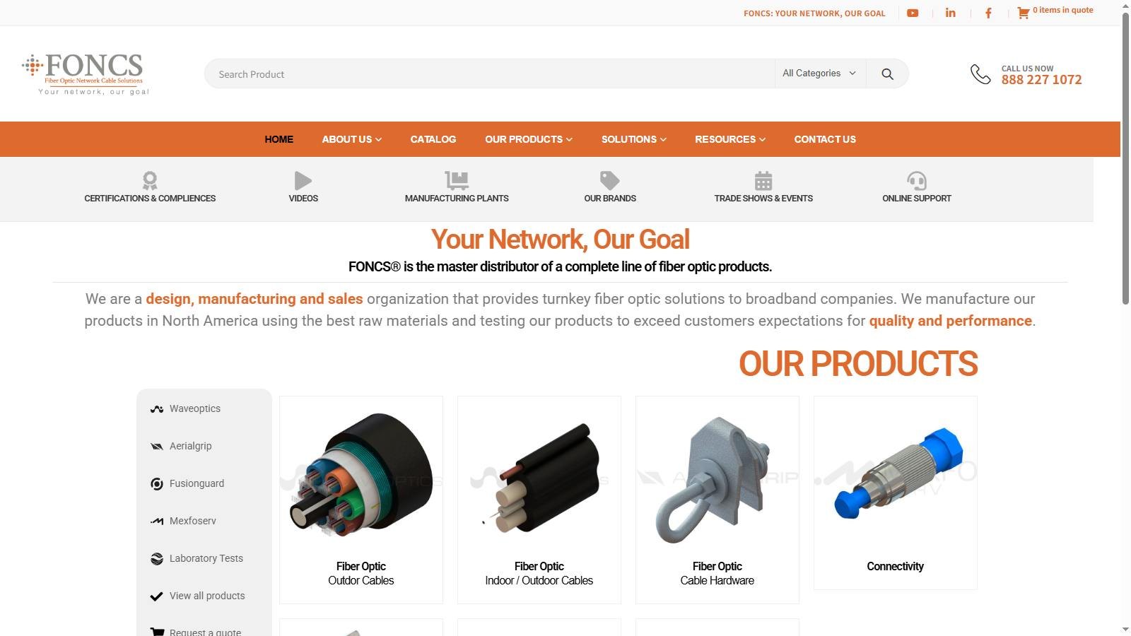 FONCS - fiber optic cable clamp supplier website