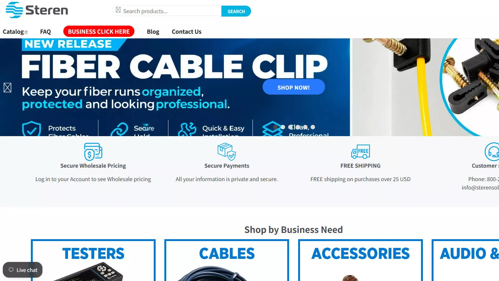 Steren Solutions - fiber optic cable clamp supplier website
