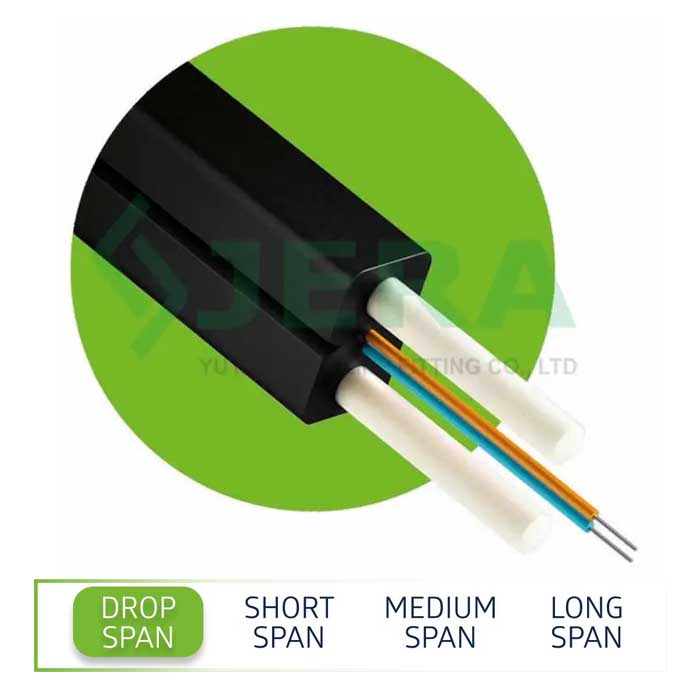 Ftth ოპტიკურ-ბოჭკოვანი კაბელი Frp Rods, 2 Fibers