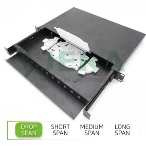 Ftth rack mount fiber optic distribution frame, 1U-12-SC