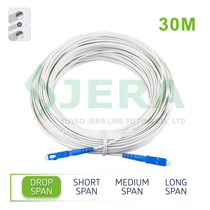 Indoor fiber optic drop cable patch cord SC UPC 30M