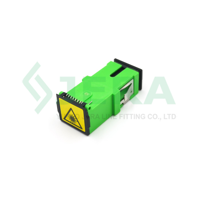 Fiber optic SC/APC adapter, shutter type