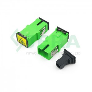 Fiber optic SC/APC adapter, shutter type