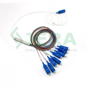 FTTH fibre PLC splitter 1×8 SC/UPC
