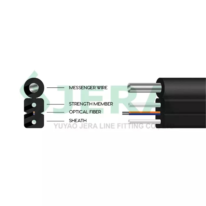 Ftth USB Steel Waya na Frp Rods Reinforced, 1 fiber