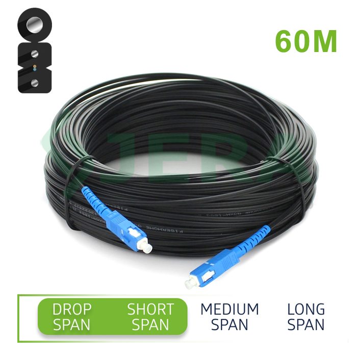 Fiber drop cable patchcord SC/UPC 60M